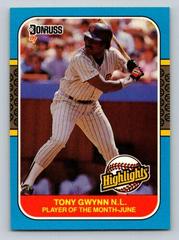 Tony Gwynn #12 Baseball Cards 1987 Donruss Highlights Prices