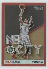Trae Young [Red] #28 Basketball Cards 2019 Panini Hoops Premium Stock NBA City Prices