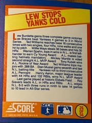 Lew Stops Yanks Cold Baseball Cards 1989 Score Magic Motion Trivia A Year to Remember Prices
