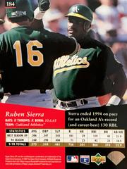 Rear | Ruben Sierra Baseball Cards 1995 SP