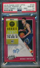 Michael Porter Jr. [Shoe Visible Autograph Red] Basketball Cards 2018 Panini Contenders Optic Prices