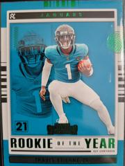 Travis Etienne Jr #ROY-TET (Green) Football Cards 2021 Panini Contenders Rookie of the Year Prices