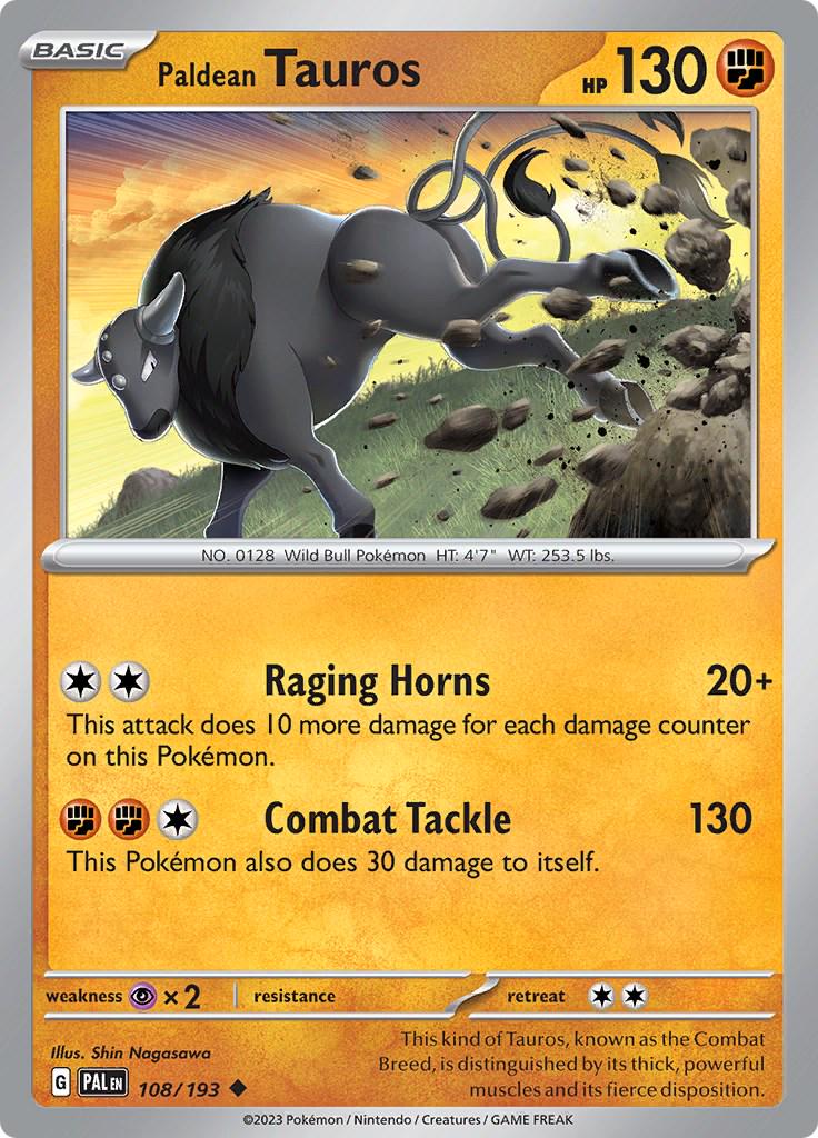 Paldean Tauros #108 Pokemon Paldea Evolved