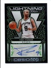 Tony Parker [Green] Basketball Cards 2021 Panini Obsidian Lightning Strike Signatures Prices