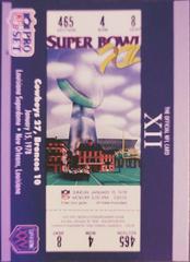 Super Bowl XII #12 Football Cards 1990 Pro Set Super Bowl 160 Prices