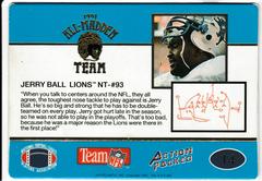 Back | Jerry Ball Football Cards 1991 Action Packed All Madden 24KT Gold