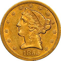 1855 S Coins Liberty Head Half Eagle Prices