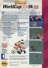 World Cup US - Back | World Cup USA 94 Sega Game Gear