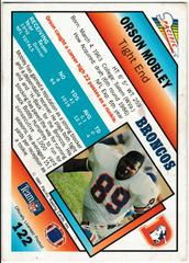 Back | Orson Mobley Football Cards 1991 Pacific