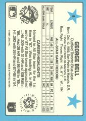 Reverse | George Bell Baseball Cards 1988 Panini Donruss All Stars