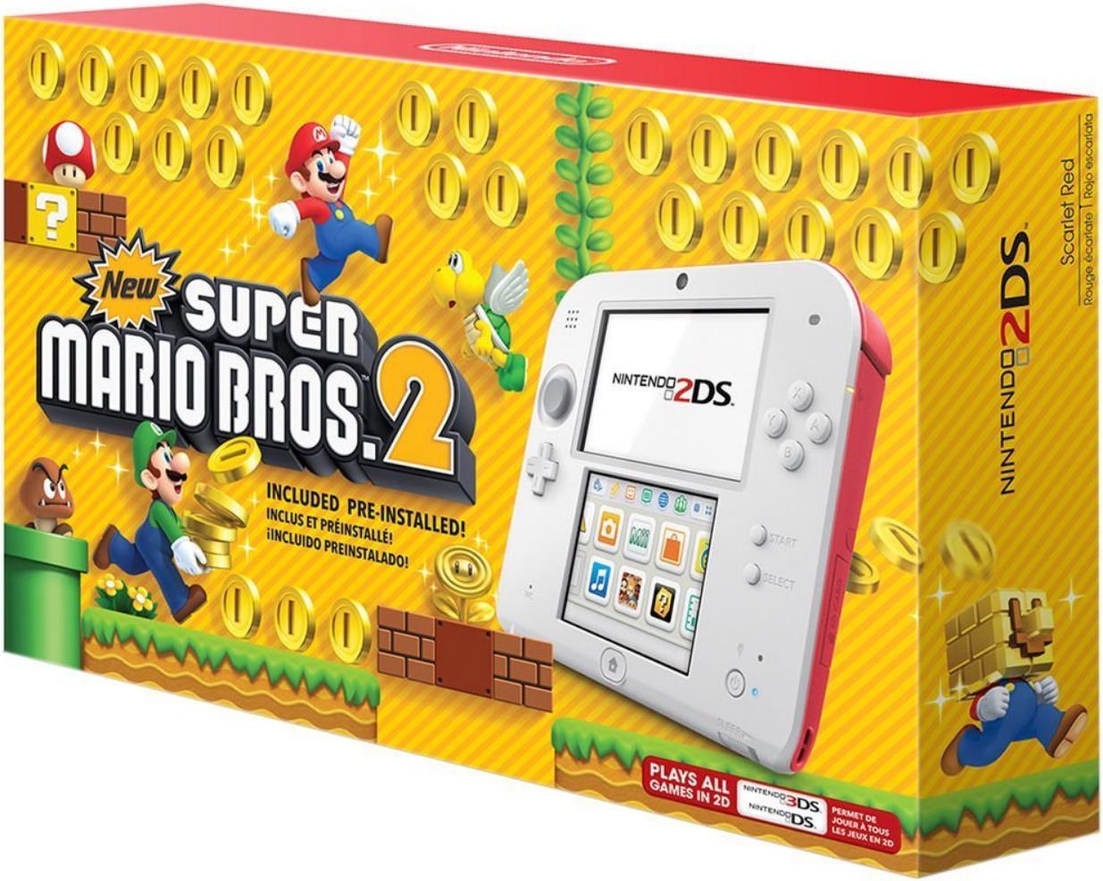 Nintendo 2DS Scarlet Red [New Super Mario Bros. 2 Pre-installed] Nintendo 3DS