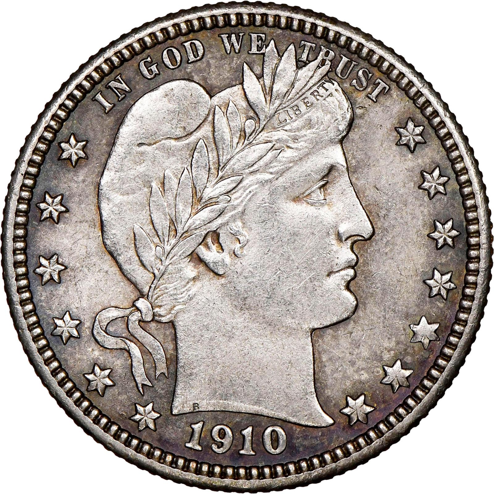 1910 D Coins Barber Quarter