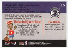 Back Of Card | Doug Christie Basketball Cards 2003 Fleer Platinum