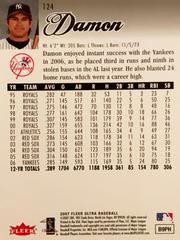 Rear | Damon Baseball Cards 2007 Ultra