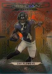 Zay Flowers [Neon Flood Electric Etch FOTL] #107 Football Cards 2023 Panini Obsidian Prices