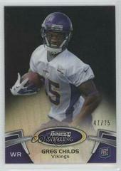 Greg Childs [Black Refractor] Football Cards 2012 Bowman Sterling Prices