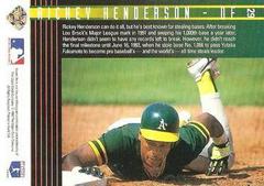 Back | Rickey Henderson Baseball Cards 1993 Upper Deck Diamond Gallery