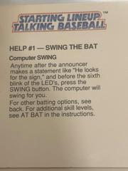 Help #1 Swing the Bat Baseball Cards 1988 Kenner Starting Line Up Talking Baseball Prices