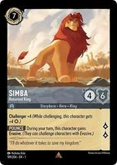 Simba - Returned King #189 Lorcana First Chapter Prices