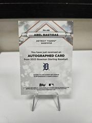 Back Of Card | Abel Bastidas [Rose Gold] Baseball Cards 2023 Bowman Sterling Prospect Autograph