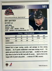 Backside | Ray Whitney [Action] Hockey Cards 2003 ITG Toronto Star
