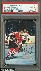 Bobby Clarke [Round Corners] #3 Hockey Cards 1977 Topps Glossy Prices