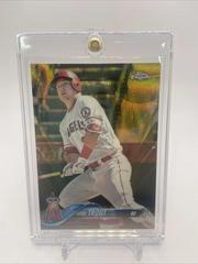 Mike Trout [Batting Gold Wave Refractor] #100 Baseball Cards 2018 Topps Chrome Prices