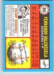 Fernando Valenzuela [Back] #80 | Fernando Valenzuela Baseball Cards 1988 Topps U.K. Mini