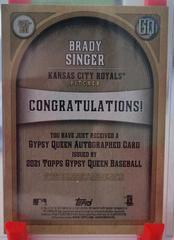 Back Of Card | Brady Singer Baseball Cards 2021 Topps Gypsy Queen Autographs