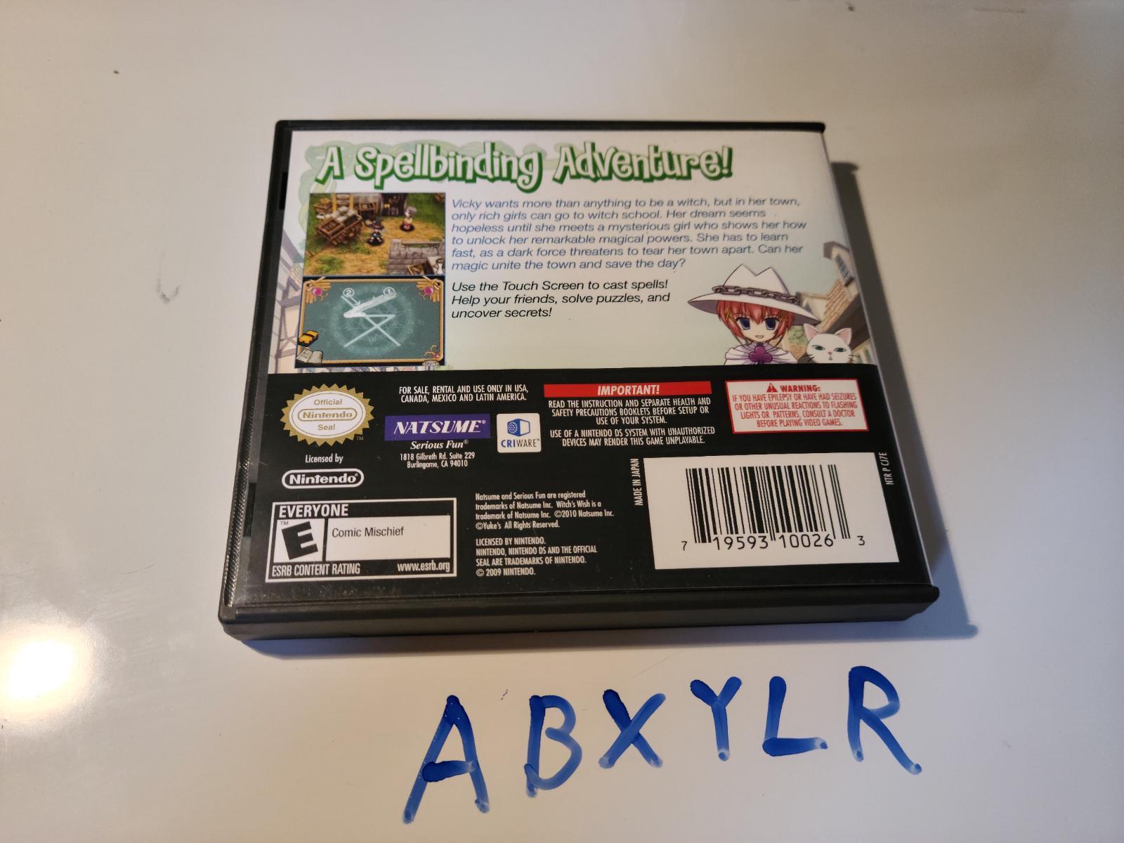 Witch's Wish Item, Box, and Manual Nintendo DS