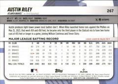 Back | Austin Riley [Blue Foil] Baseball Cards 2024 Topps Big League Baseball