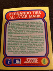 Fernando Ties All-Star Mark #6 Baseball Cards 1988 Score Magic Motion Great Moments in Baseball Prices