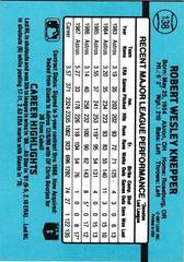 Back Of Card | Bob Knepper Baseball Cards 1988 Donruss