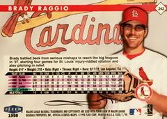 Rear | Brady Raggio Baseball Cards 1998 Fleer Tradition