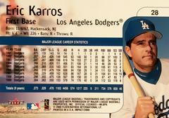 Rear | Eric Karros Baseball Cards 2000 Fleer Impact