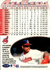 Back Of Card | Jose Mesa Baseball Cards 1996 Fleer Indians