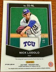 Back | Nick Lodolo [Gold] Baseball Cards 2022 Panini Prizm Draft Picks Signing Sessions