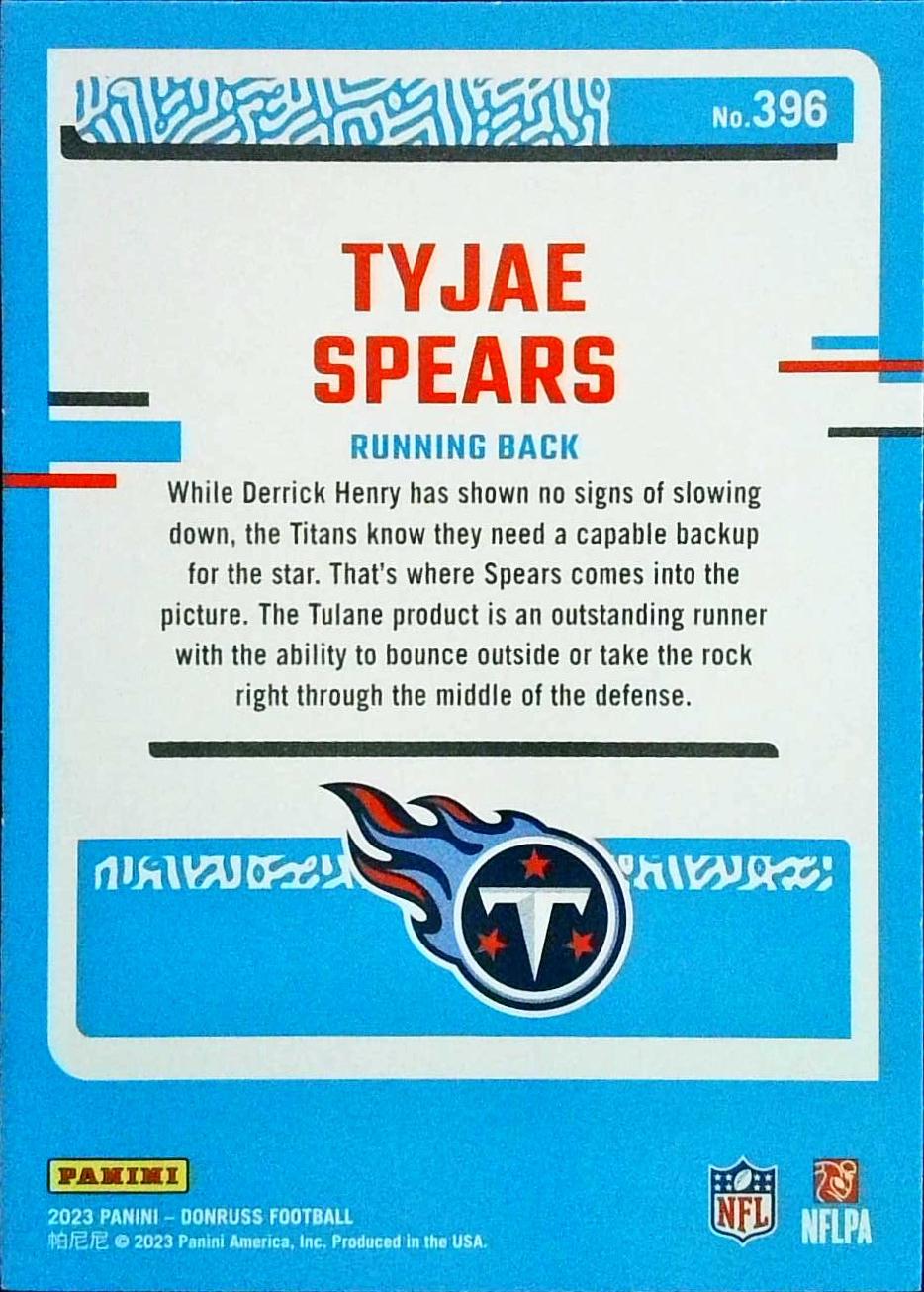 Tyjae Spears #396 Prices [Rookie] | 2023 Panini Donruss | Football Cards