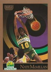 Front | Nate McMillan [Back Photo Olden Polynice] Basketball Cards 1990 Skybox