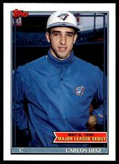 Carlos Diaz #41 Baseball Cards 1991 Topps '90 M.L. Debut Prices