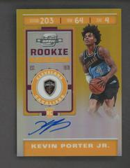 Kevin Porter Jr. [Autograph Gold] #127 Basketball Cards 2019 Panini Contenders Optic Prices