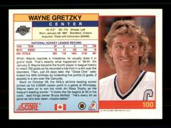 Back Of Card  | Wayne Gretzky [English] Hockey Cards 1991 Score Canadian