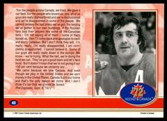 Back Of Card  | Address To The Nation Hockey Cards 1991 Future Trends Canada ’72