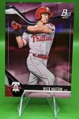Nick Maton [Pink Autograph] Baseball Cards 2021 Bowman Platinum Top Prospects Prices