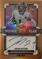 Jahan Dotson [Rookie of the Year Autograph Orange] #ROY-JD Football Cards 2022 Panini Contenders Optic Rookie of the Year Prices