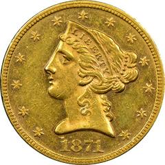 1871 Coins Liberty Head Half Eagle Prices