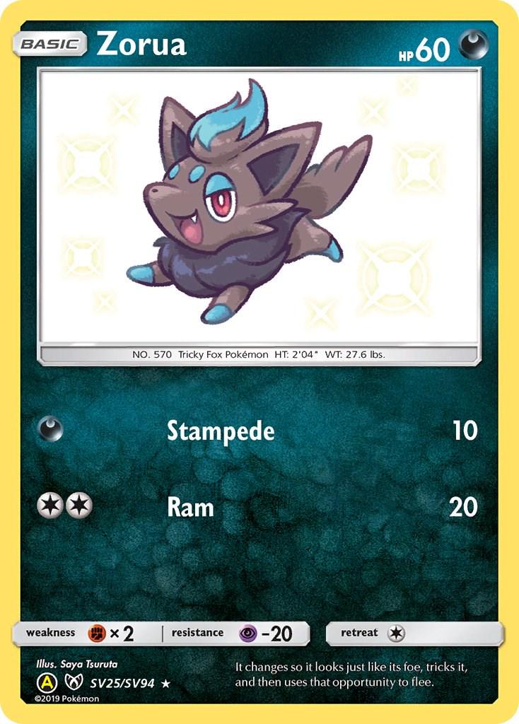 Zorua #SV25 Pokemon Hidden Fates