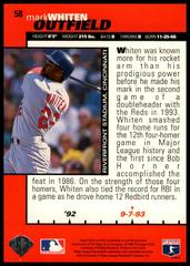 Back Of Card | Mark Whiten Baseball Cards 1995 Collector's Choice