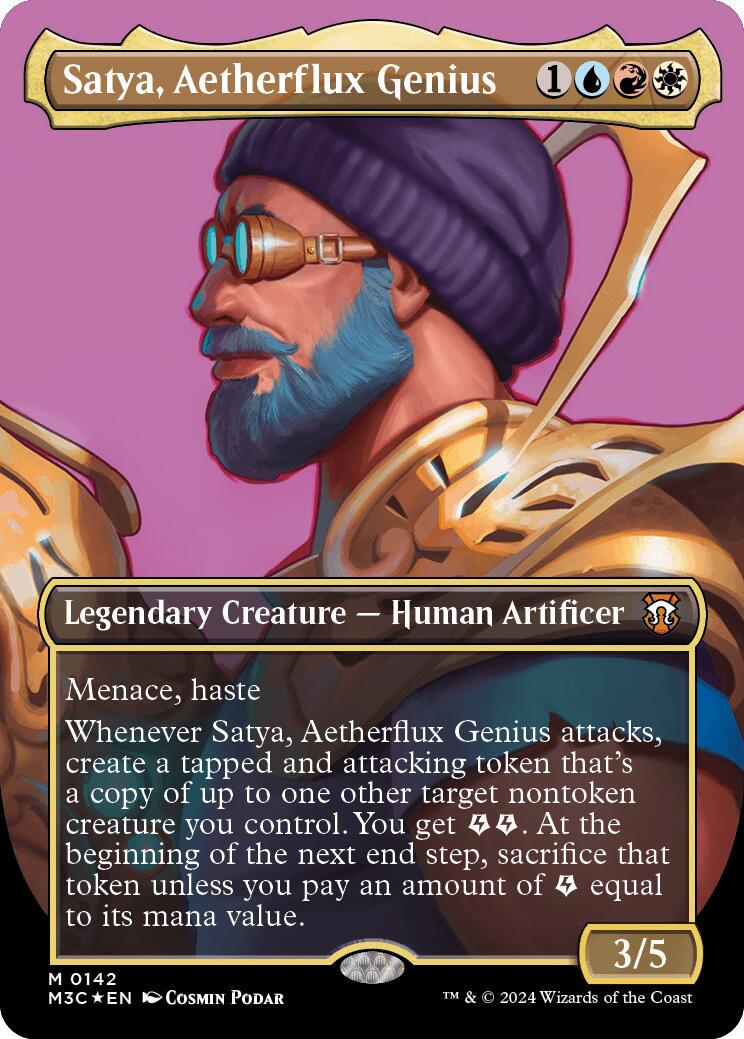 Satya, Aetherflux Genius [Borderless Foil] #15 Magic Modern Horizons 3 Commander