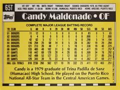 Rear | Candy Maldonado Baseball Cards 1990 Topps Traded Tiffany